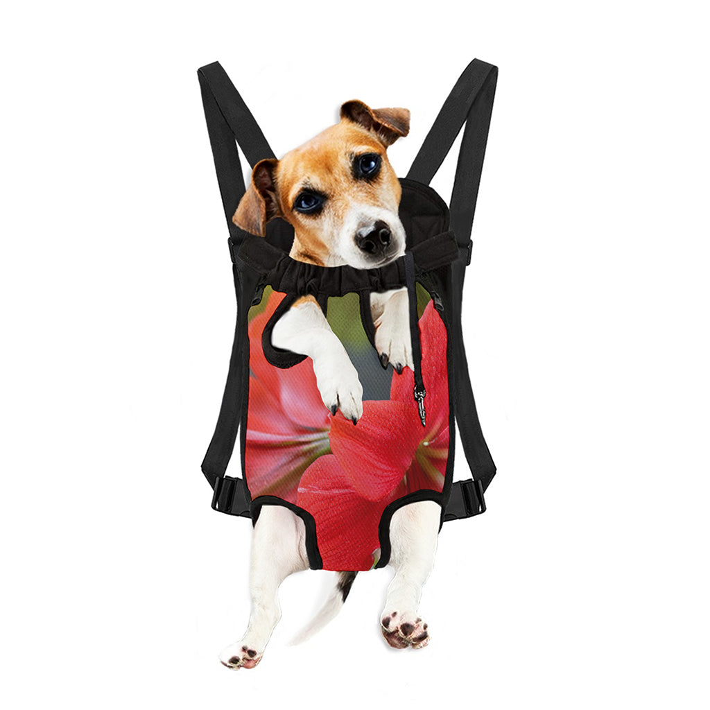 Blooming Amaryllis Print Pet Carrier Backpack