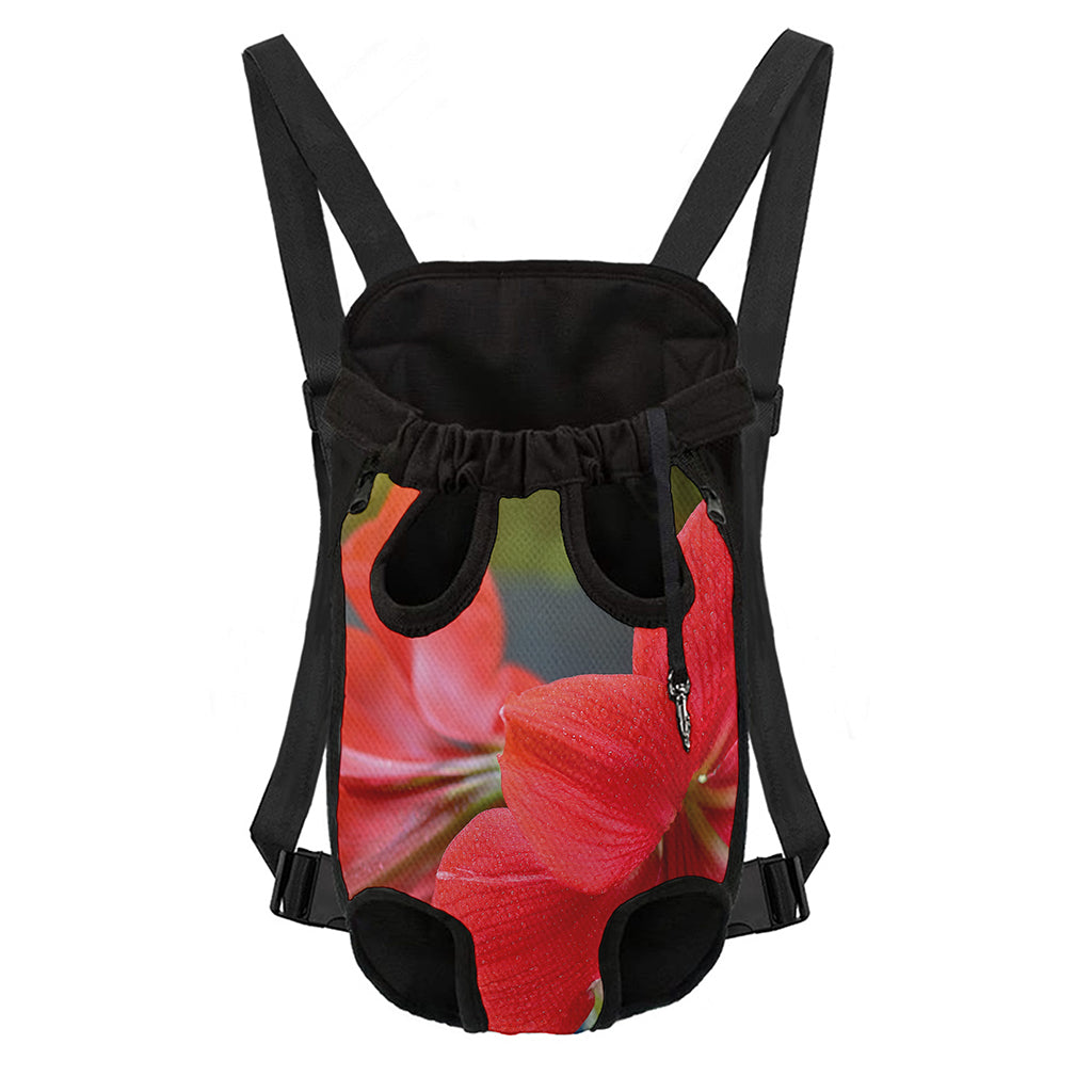 Blooming Amaryllis Print Pet Carrier Backpack