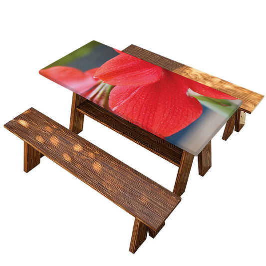 Blooming Amaryllis Print Picnic Table Cover