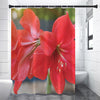 Blooming Amaryllis Print Premium Shower Curtain