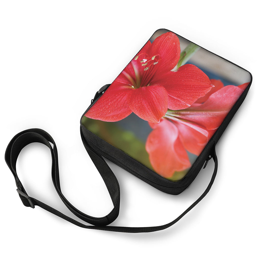 Blooming Amaryllis Print Rectangular Crossbody Bag