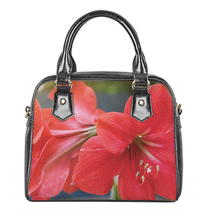 Blooming Amaryllis Print Shoulder Handbag