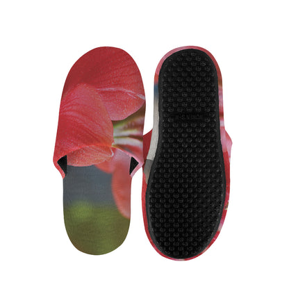 Blooming Amaryllis Print Slippers