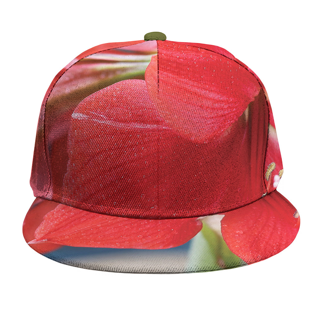 Blooming Amaryllis Print Snapback Cap