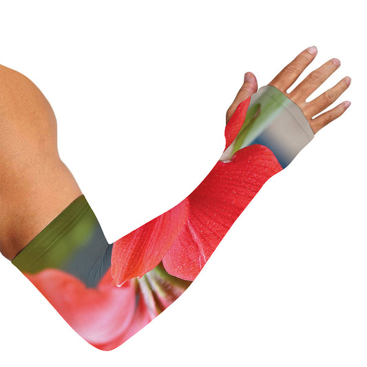 Blooming Amaryllis Print Sun Protection Arm Sleeves