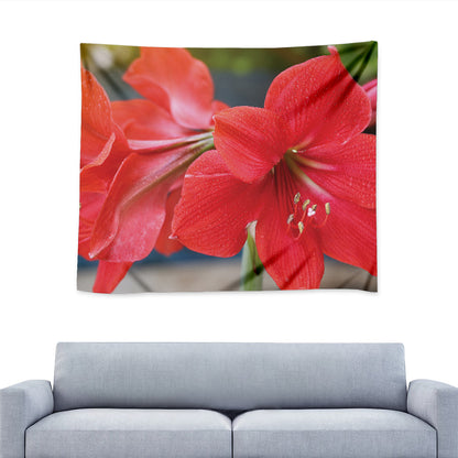 Blooming Amaryllis Print Tapestry