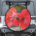 Blooming Amaryllis Print Tire Cover With Camera Hole