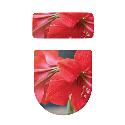 Blooming Amaryllis Print Toilet Lid And Tank Cover Set