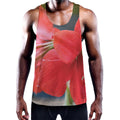 Blooming Amaryllis Print Men's Workout Tank Top