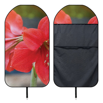 Blooming Amaryllis Print Waterproof Car Seat Cover