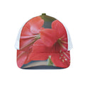 Blooming Amaryllis Print White Mesh Trucker Hat