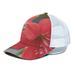 Blooming Amaryllis Print White Mesh Trucker Cap