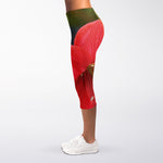 Blooming Amaryllis Print Women's Capri Leggings