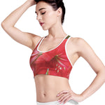 Blooming Amaryllis Print Women's Sports Bra