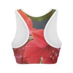 Blooming Amaryllis Print Women's Sports Bra