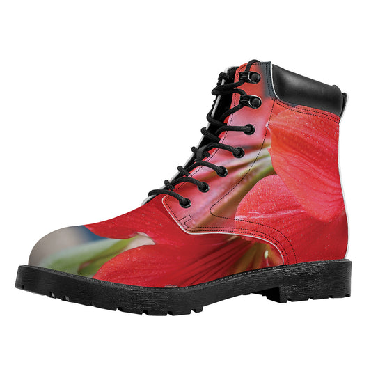 Blooming Amaryllis Print Work Boots