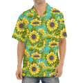 Blooming Sunflower Pattern Print Aloha Shirt