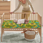 Blooming Sunflower Pattern Print Baby Crib Sheet