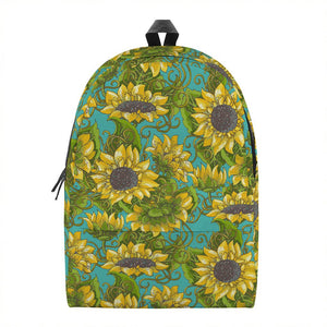 Blooming Sunflower Pattern Print Backpack