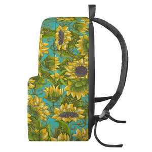 Blooming Sunflower Pattern Print Backpack