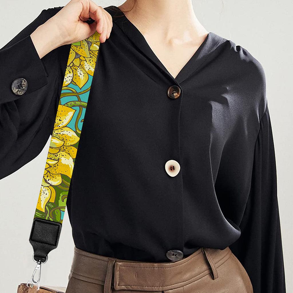 Blooming Sunflower Pattern Print Bag Strap