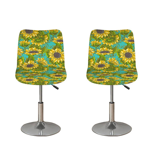Blooming Sunflower Pattern Print Bar Stool Covers