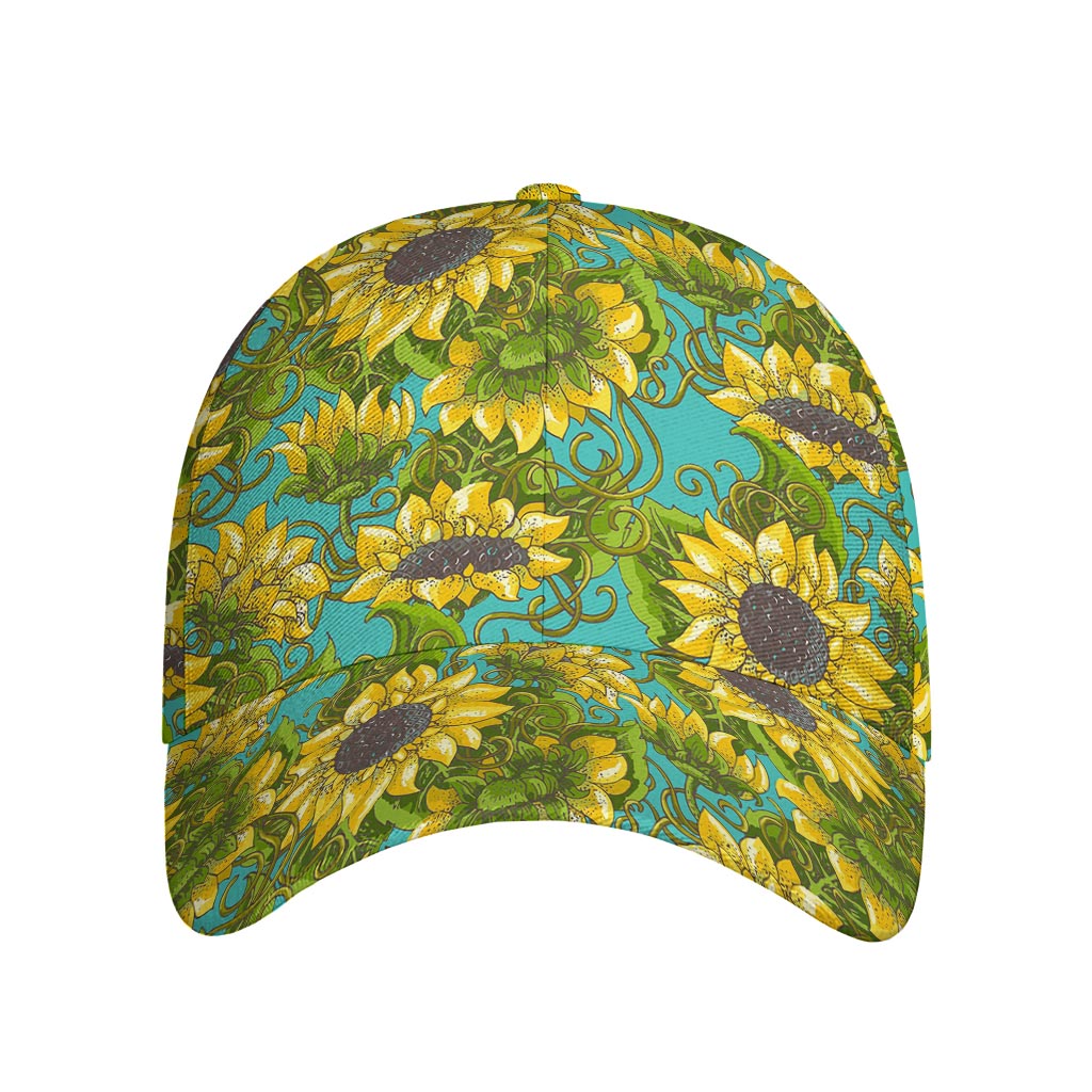 Blooming Sunflower Pattern Print Baseball Cap