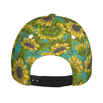Blooming Sunflower Pattern Print Baseball Cap