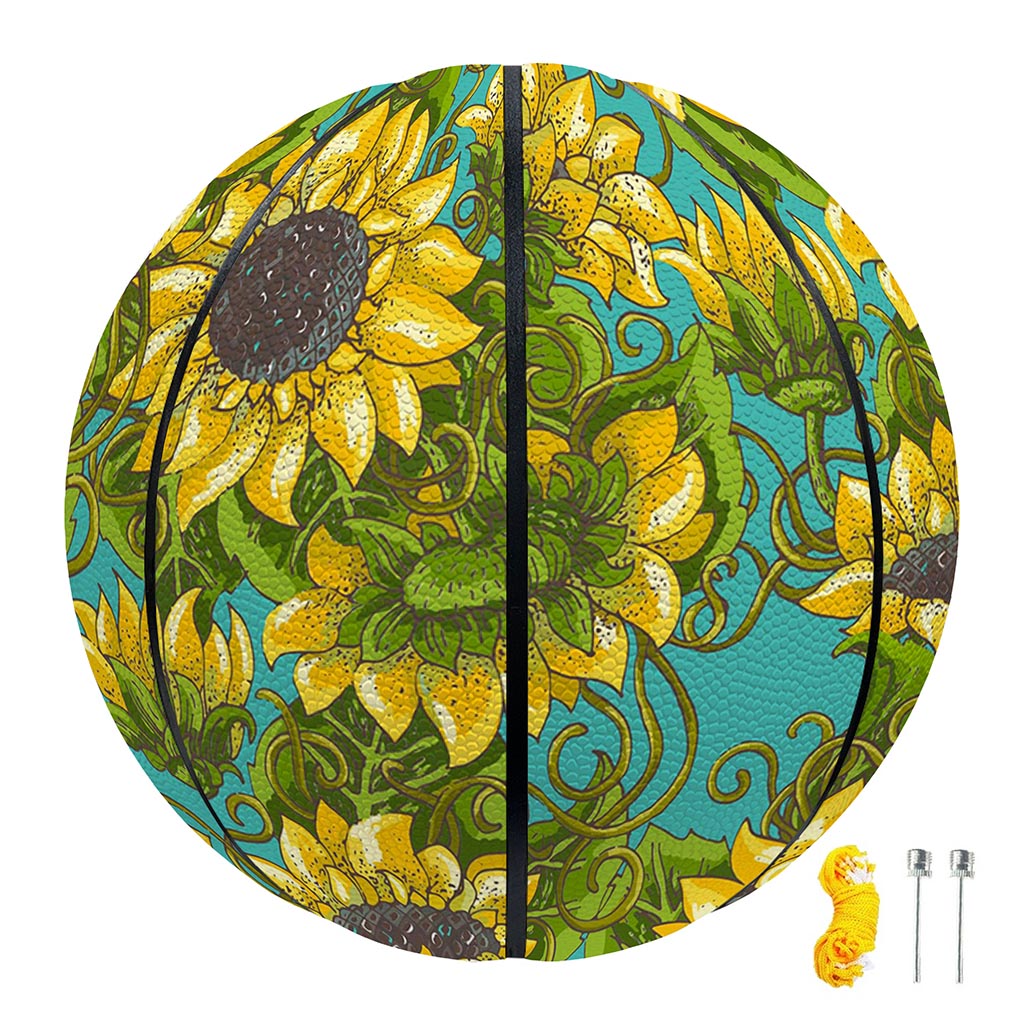 Blooming Sunflower Pattern Print Basketball