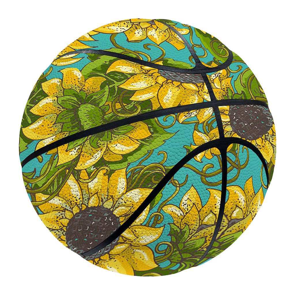 Blooming Sunflower Pattern Print Basketball
