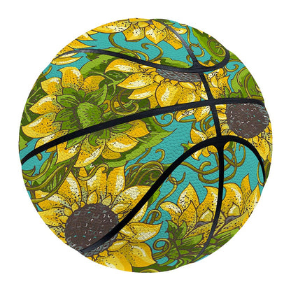 Blooming Sunflower Pattern Print Basketball