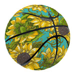 Blooming Sunflower Pattern Print Basketball