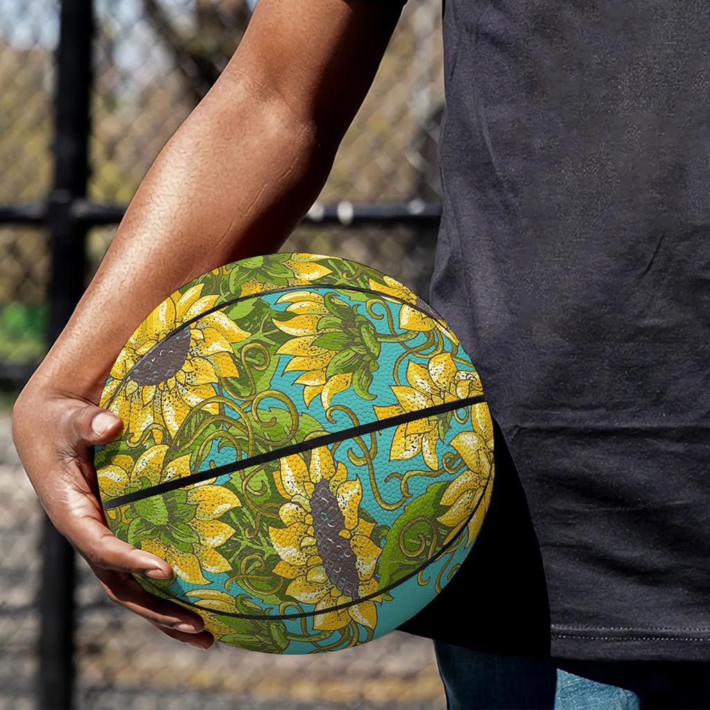 Blooming Sunflower Pattern Print Basketball