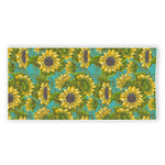 Blooming Sunflower Pattern Print Beach Towel