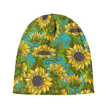 Blooming Sunflower Pattern Print Beanie