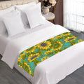 Blooming Sunflower Pattern Print Bed Runner