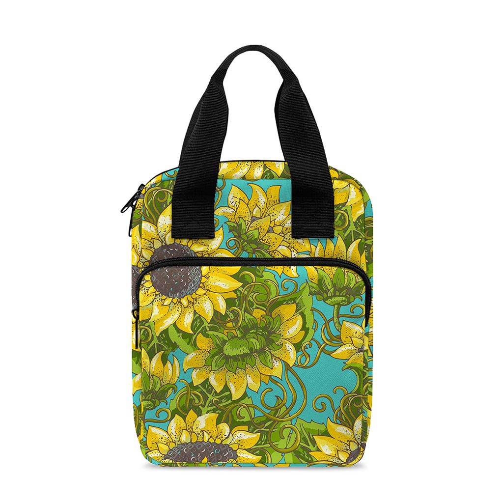 Blooming Sunflower Pattern Print Bible Tote Bag