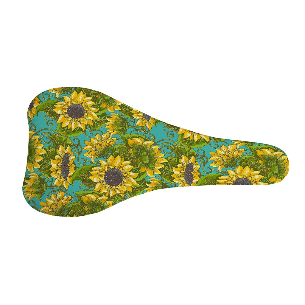 Blooming Sunflower Pattern Print Bicycle Seat Cover