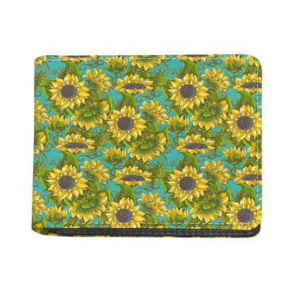 Blooming Sunflower Pattern Print Bifold Wallet
