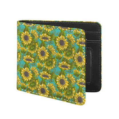 Blooming Sunflower Pattern Print Bifold Wallet