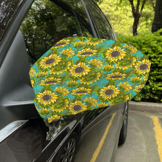 Blooming Sunflower Pattern Print Car Side Mirror Covers