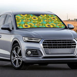 Blooming Sunflower Pattern Print Car Windshield Sun Shade