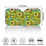 Blooming Sunflower Pattern Print Car Windshield Sun Shade