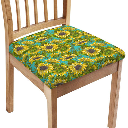 Blooming Sunflower Pattern Print Chair Cushion Cover