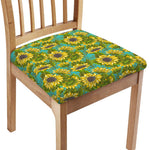 Blooming Sunflower Pattern Print Chair Cushion Cover