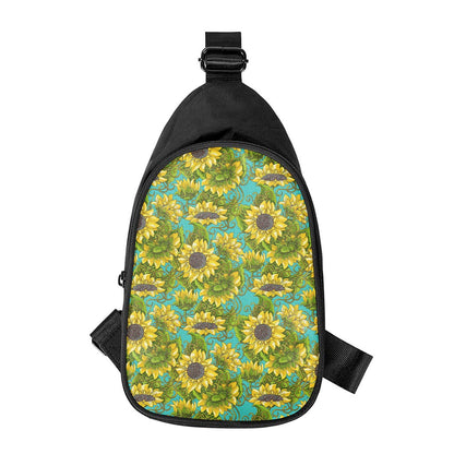 Blooming Sunflower Pattern Print Chest Bag