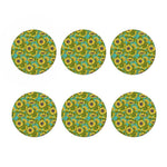 Blooming Sunflower Pattern Print Coaster Set
