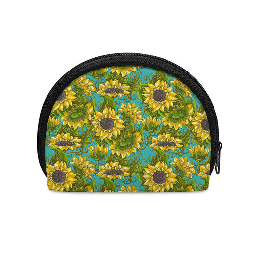 Blooming Sunflower Pattern Print Coin Purse