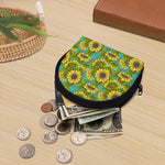 Blooming Sunflower Pattern Print Coin Purse