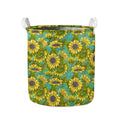 Blooming Sunflower Pattern Print Collapsible Laundry Basket